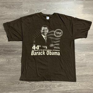Vintage Y2K Barack Obama 44th President T-Shirt Sz. XL
